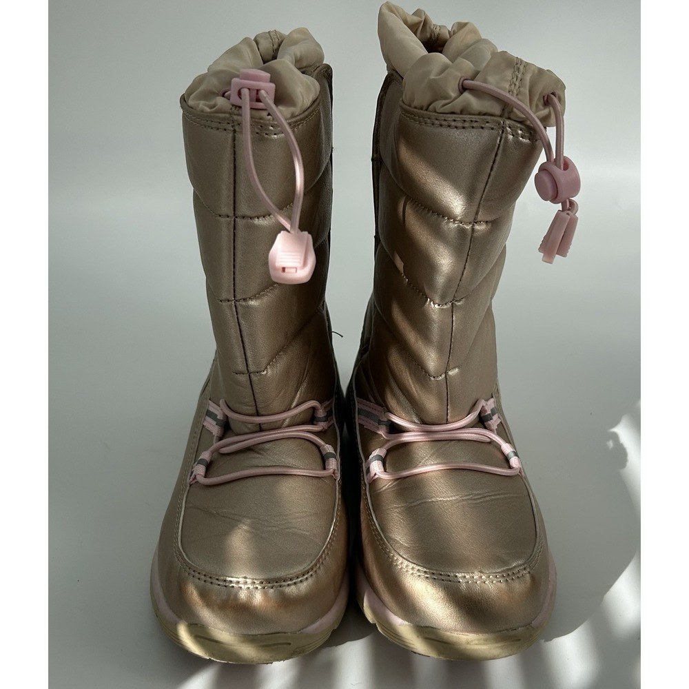 Lands End Snow Flurry Winter Insulated Boot Waterproof Girls Ski 13 Gold